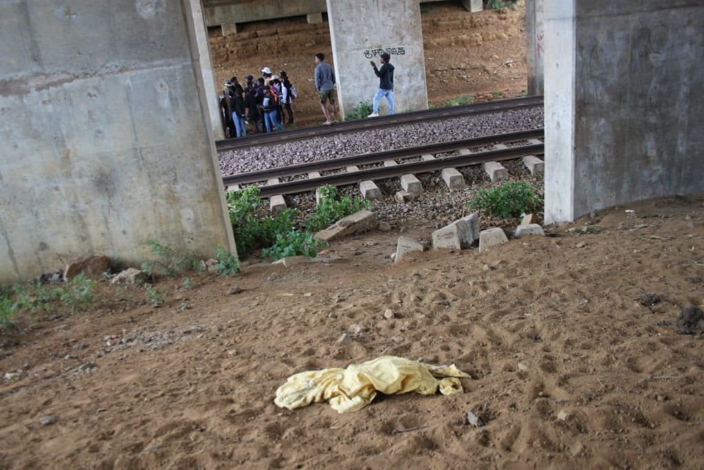 Residents found these panties at the spot under the bridge where the railway rapist preys on his victims in Ekurhuleni. Photo by Phineas Khoza