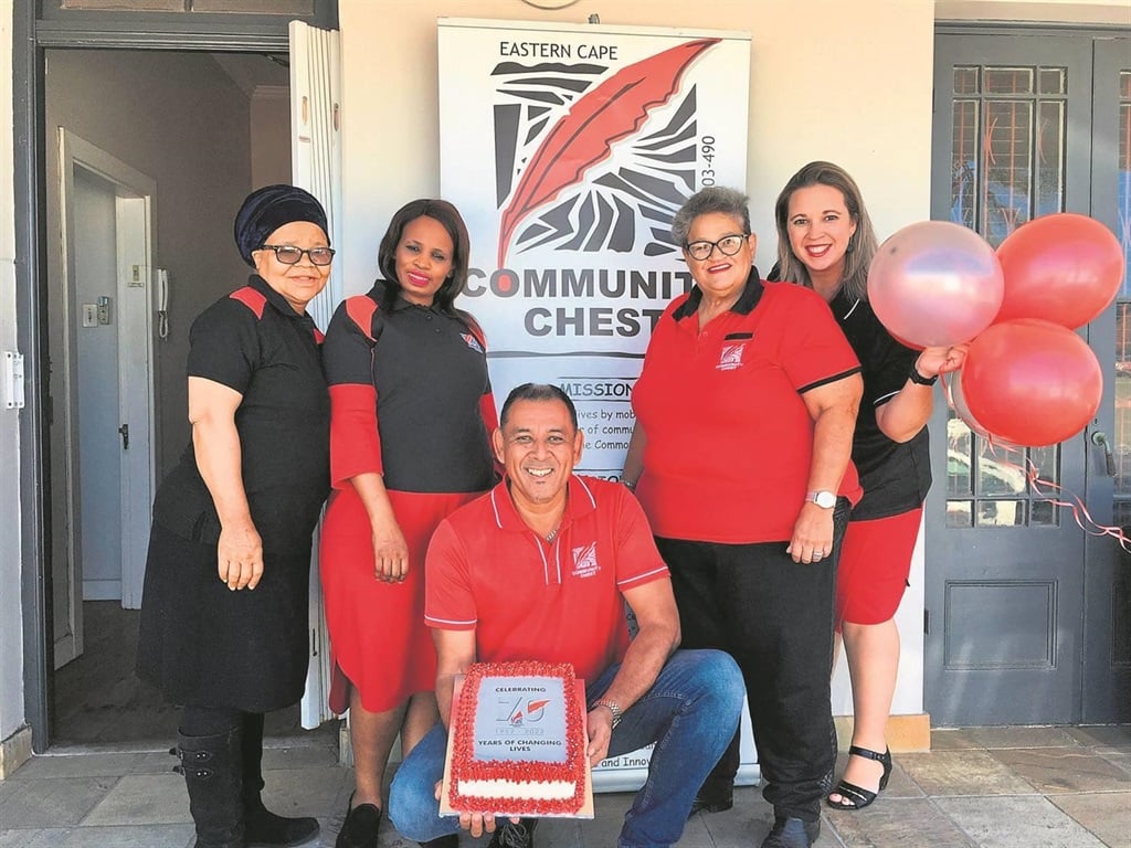 Pictured is the Community Chest team. At the back are Lindelwa Goliath, Nosipho Njokwana, Sandy Abdol Geswint and Colette Theron. In front is CEO Selwyn Willis.