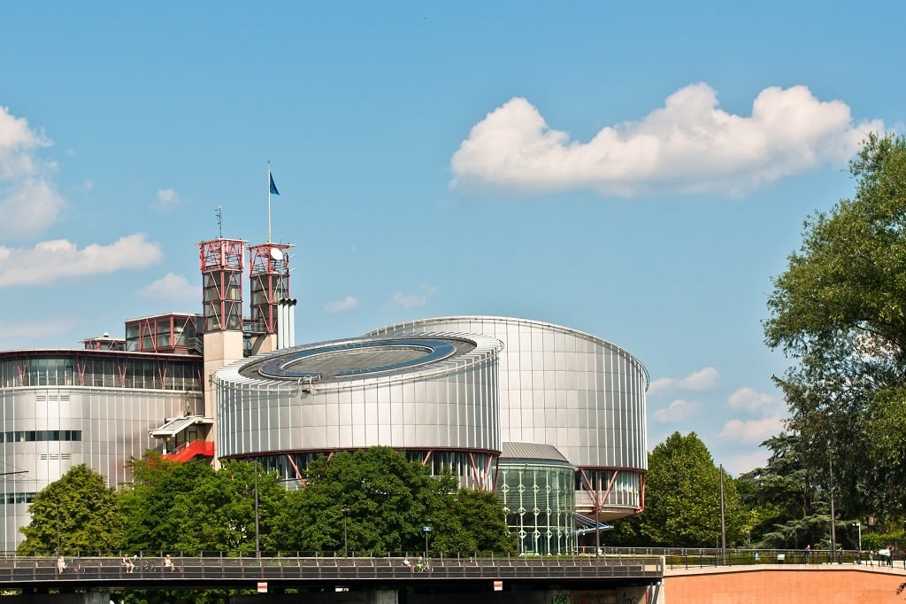 The building of the European Court of Human Rights in Strasbourg, Alsace, France.