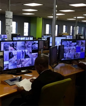 The control room where officials observe the CCTVs. (Adam Wakefield, News24)