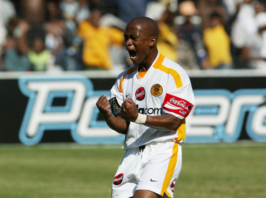  Lucky Maselesele celebrates a goal