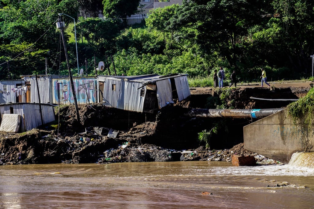 Several homes built along the Quarry road river bank in Durban were damaged by severe flooding. 