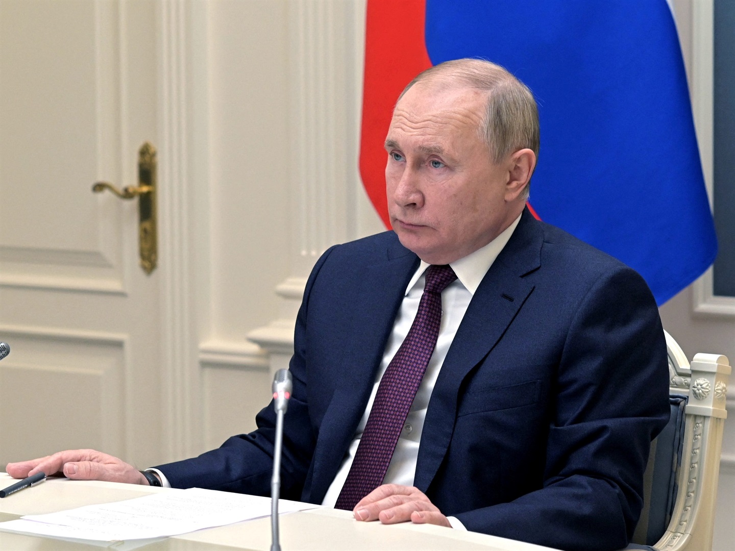 Russian President Vladimir Putin seen in Moscow, Russia, on February 19, 2022. Sputnik/Aleksey Nikolskyi/Kremlin via REUTERS