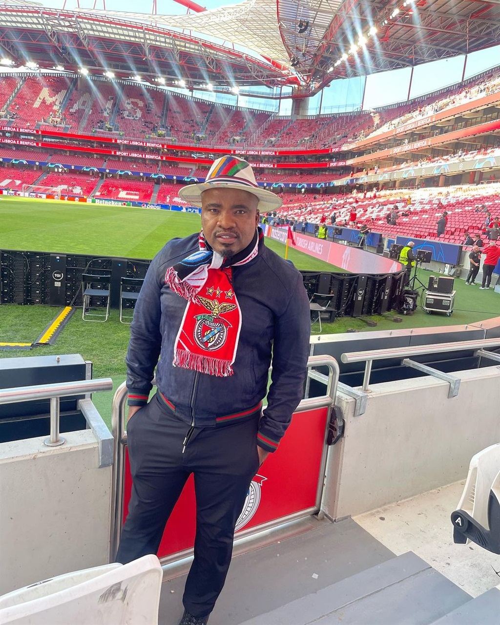 TS Galaxy president Tim Sukazi watched Benfica's UEFA Champions League Quarter-final match against Inter Milan last night. 