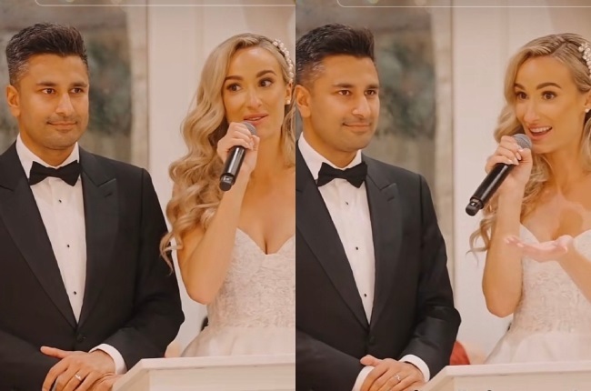 Newlywed couple inviting couples to have first dance. Image via(henjofilms)/ TikTok.