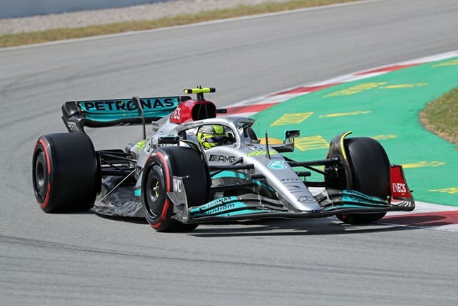 Lewis Hamiltons Mercedes during the qualifying of 