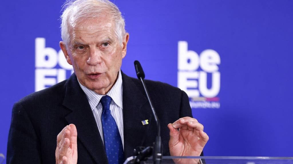 European Commission vice-president in charge for High-Representative of the Union for Foreign Policy and Security Policy Josep Borrell speaks during a press conference at the end of an Informal Foreign Affairs Council (Development Ministers) in Brussels.