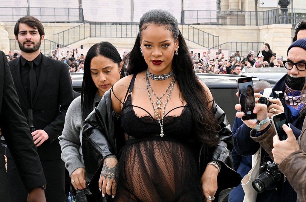 Rihanna attends the Dior Womenswear Fall/Winter 2022/2023 show as part of Paris Fashion Week 