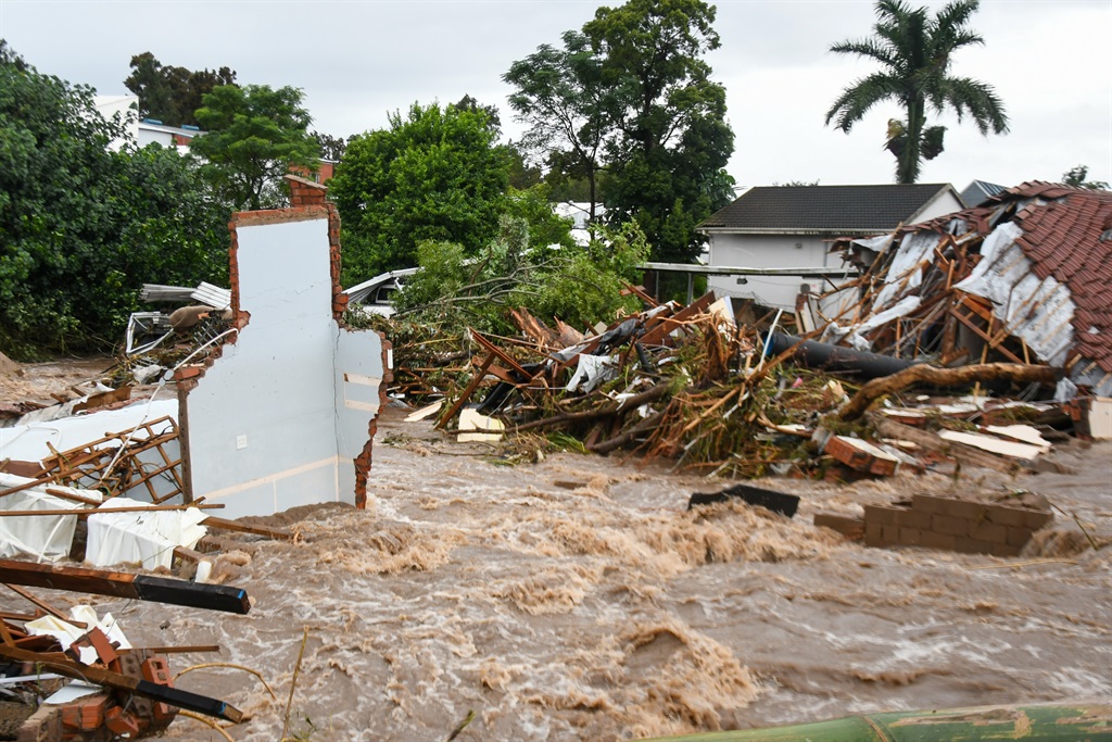Part of Caversham road in Pinetown last week, which was washed away. (Photo by Gallo Images/Darren Stewart)