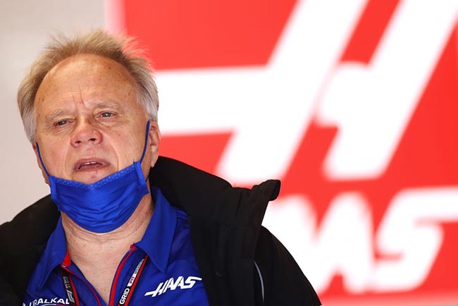 Gene Haas Team, principal of Haas F1 Team gestures in the garage during Day Two of F1 Testing at Circuit de Barcelona-Catalunya on February 24, 2022 in Barcelona, Spain. 