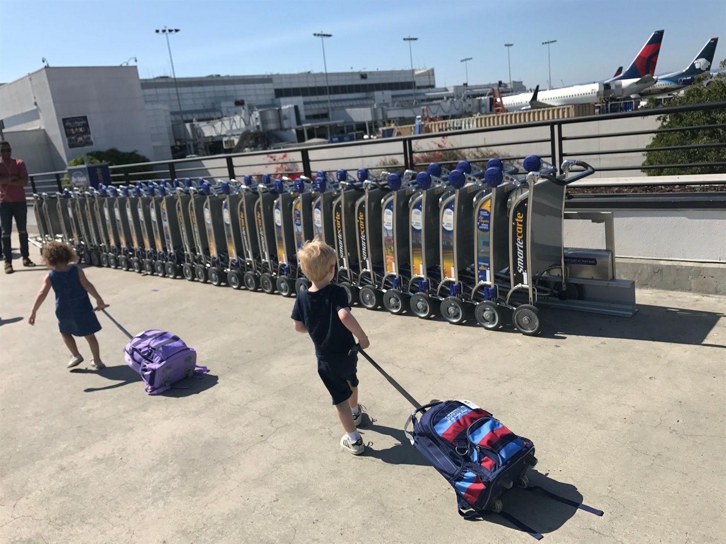 My kids carry their own suitcases.