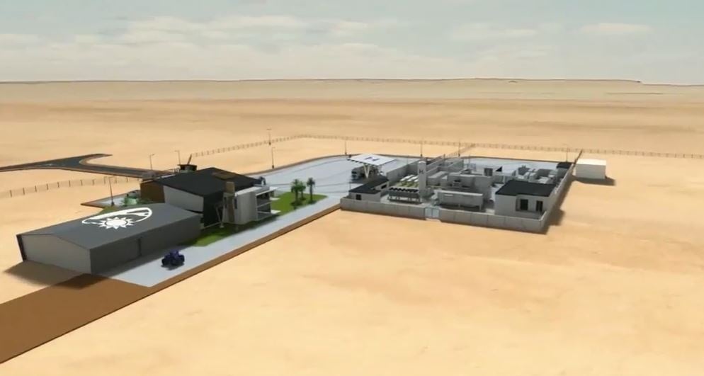 An artist impression of the Cleanergy green hydrogen plant near Walvis Bay in Nambia. (Namibian Presidency/Facebook).