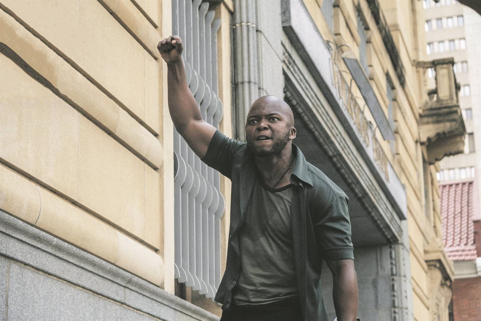 A global flashpoint: Netflix’s action thriller Silverton Siege boasts high-budget production value along with the performance of a lifetime by Thabo Rametsi at the lead character. Photo: Supplied