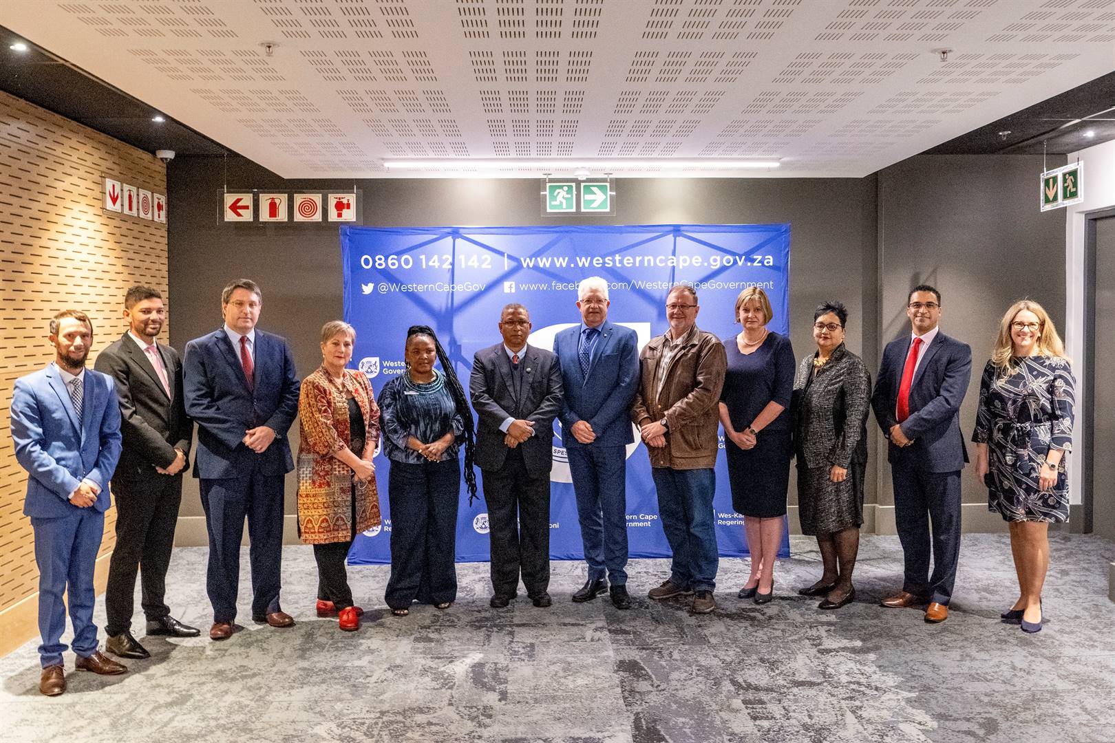 A the announcement of the new Western Cape cabinet is from left Reagen Allen, Daylin Mitchell, David Maynier, Anroux Marais,  Nomafrench Mbombo, Ivan Meyer, Premier Alan Winde, Anton Bredell, Debbie Schäfer, previous Education MEC,  Sharna Fernandez, Tertuis Simmers and Mireille Wenger.  Photo: Jaco Marais