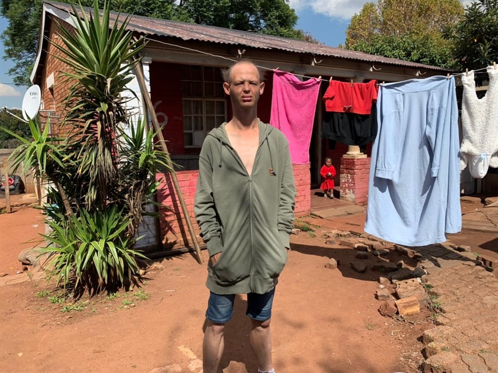Speaking his truth | Gabriel "Tokkie" du Preez in front of his late mother's house in Vrededorp, Johannesburg where Waddy Jones (Ninja) and Anri du Toit (Yolandi Visser) of Die Antwoord adopted him as a foster child in 2013.