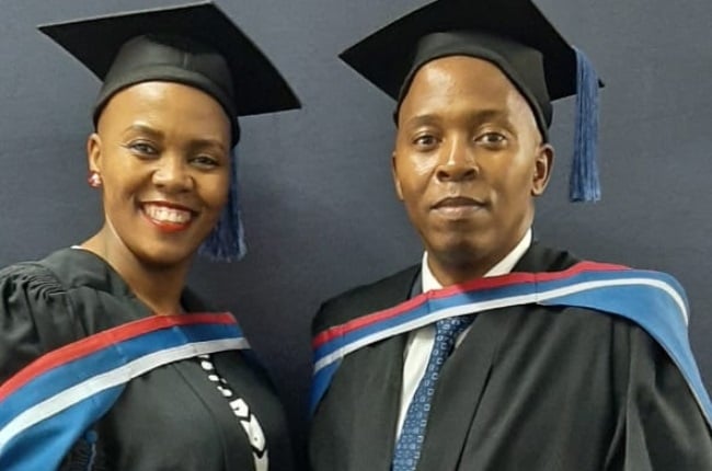 Siblings, Andisa and Makabongwe at their graduation at Nelson Mandela University. 
