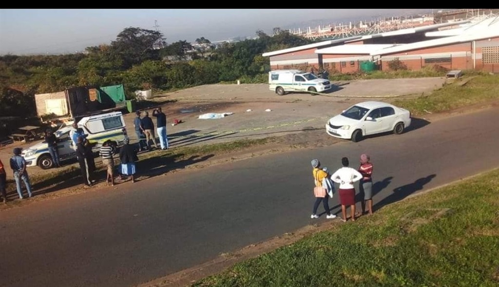 The scene where a man was shot at the Glebelands Hostel in Umlazi south of Durban.  