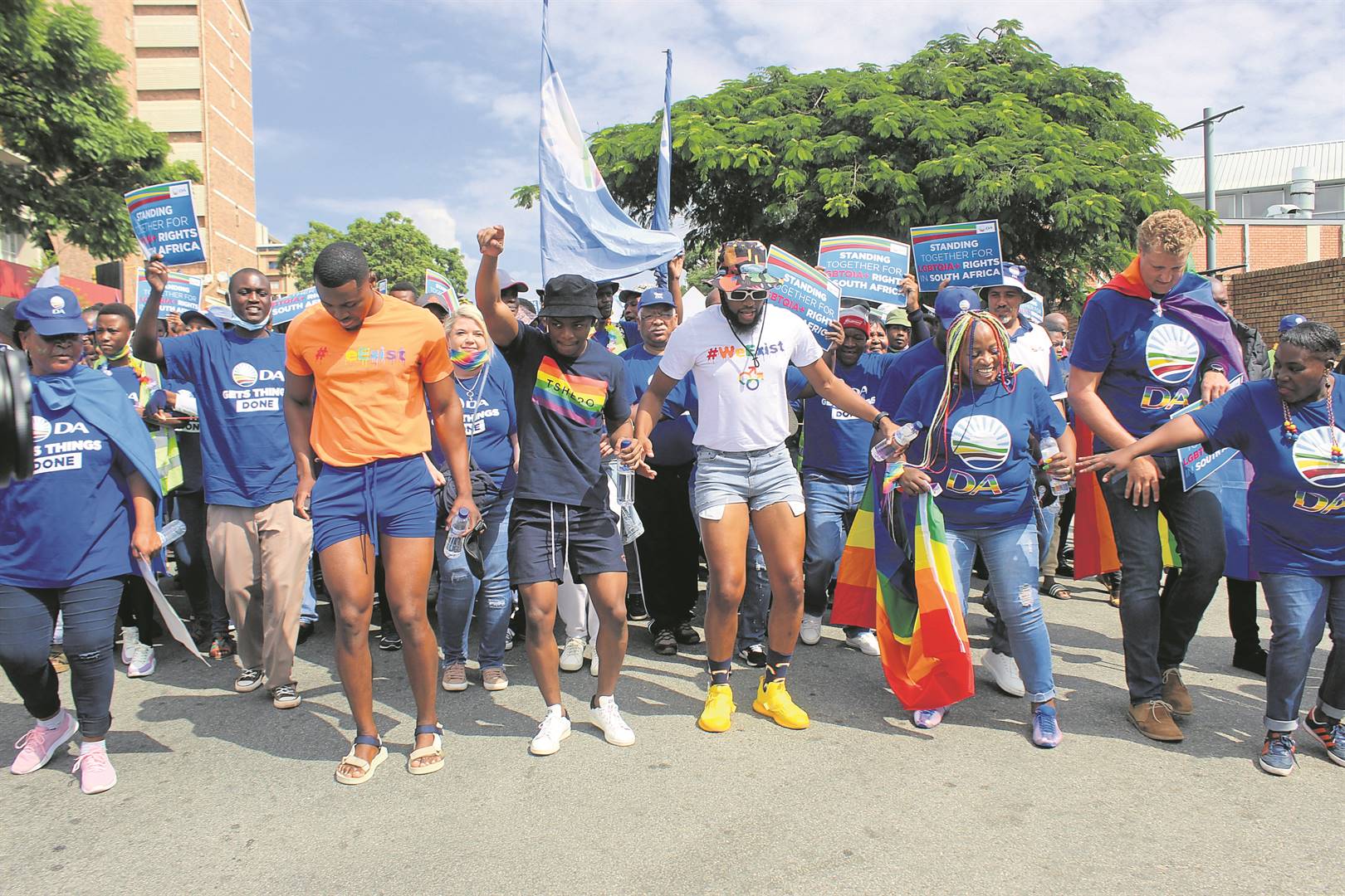 Mohale Motaung led a pride parade in Mbombela to celebrate Freedom Day. Photos by Bulelwa Ginindza