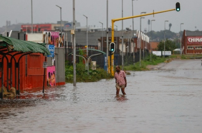 Durban received more than 300mm of rainfall in just 24 hours, leaving   a large part of the city under water. (PHOTO: Gallo/Getty Images) 