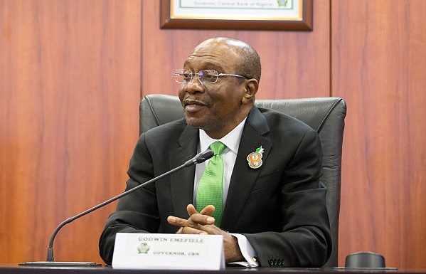 Central Bank Governor Godwin Emefiele at the Central Bank of Nigeria.