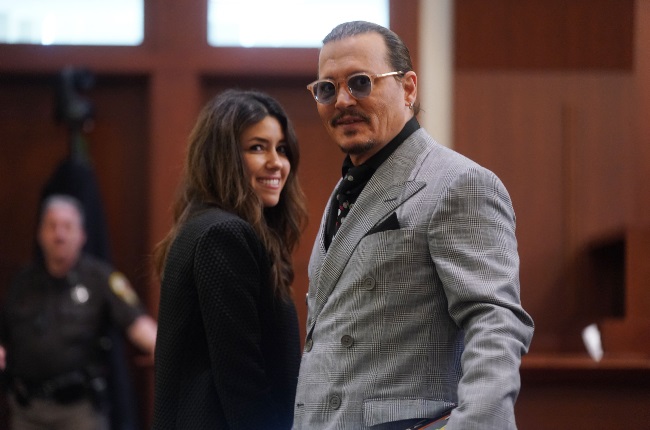 Johnny Depp with his attorney Camille Vasquez. She’s become famous for her handling of his defamation trial against ex-wife Amber Heard. (PHOTO: Gallo Images / Getty Images)