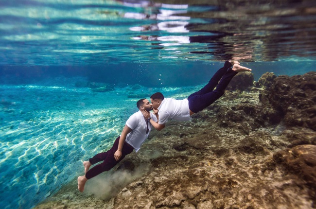 Underwater wedding photography