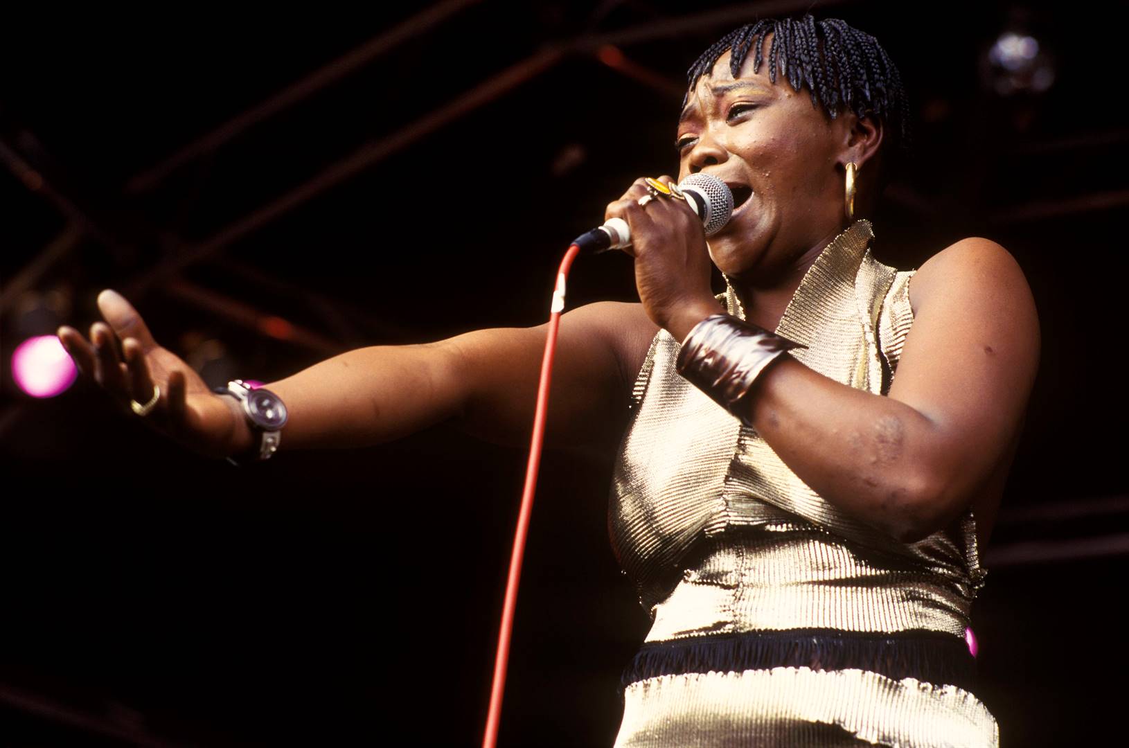 Brenda Fassie was a force of nature when she performed live on stage. Photo: Leon Morris / Redferns