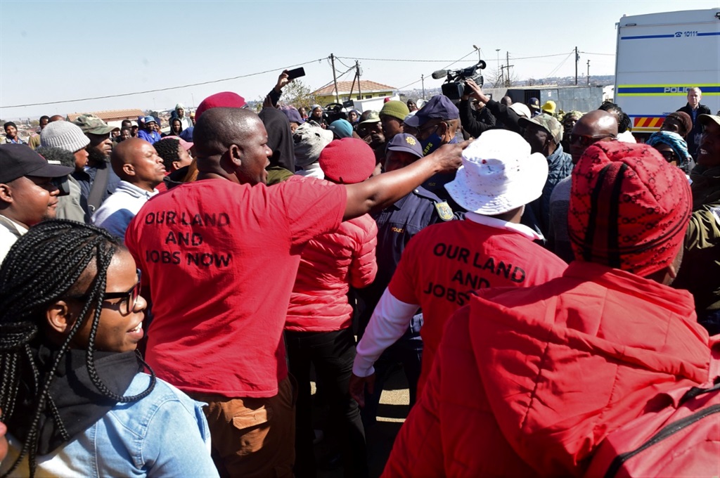 Members of EFF and Operation Dudula clash outside 