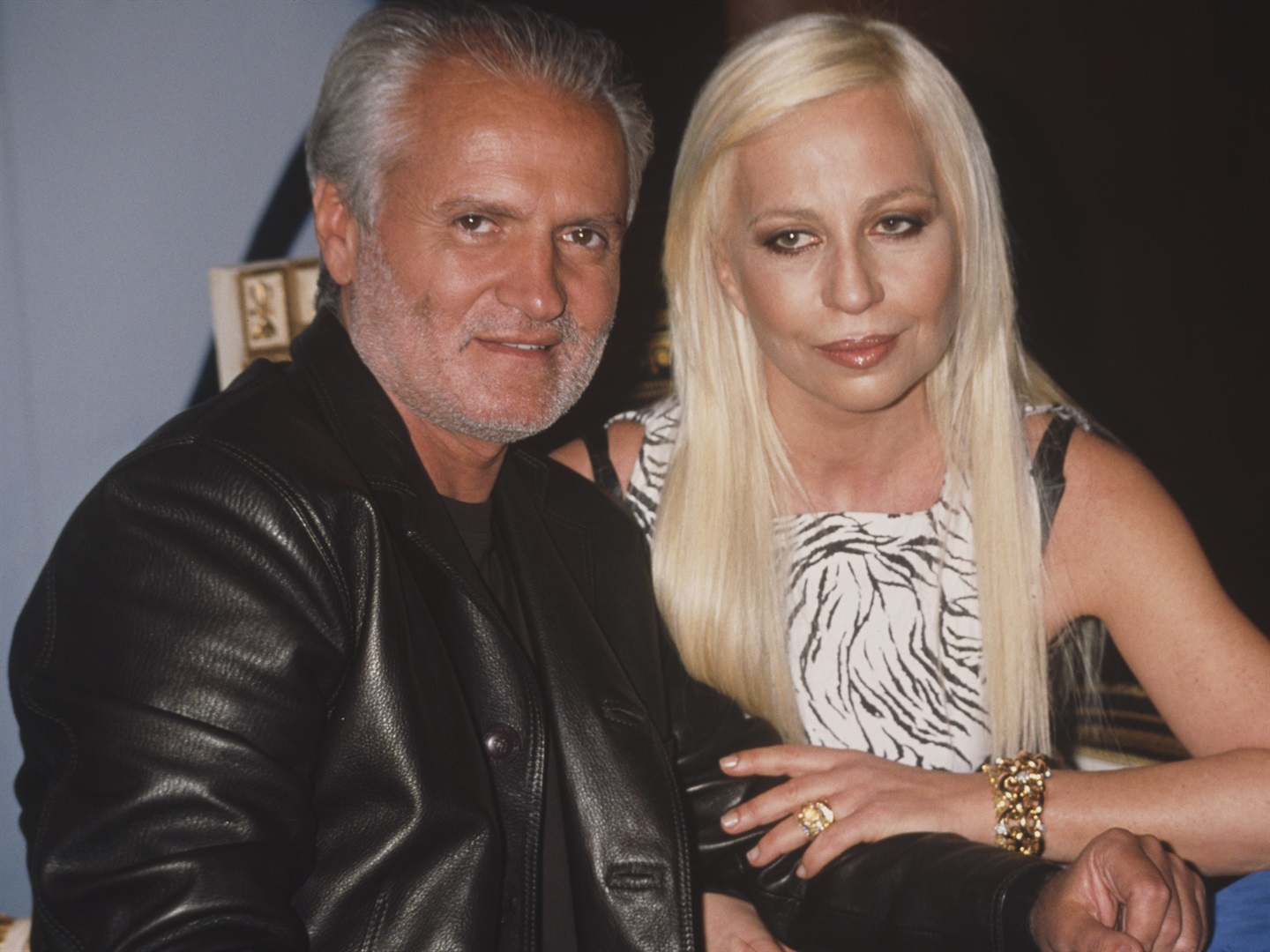 Italian designer Gianni Versace with his sister Donatella in 1996. Gianni was murdered the following year outside his Miami Beach mansion. Rose Hartman/Archive Photos/Getty Images
