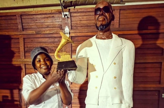 Kurhula Makhuvele spent nine days creating a life-size cake of DJ Black Coffee after his Grammy win. (PHOTO: Supplied) 
