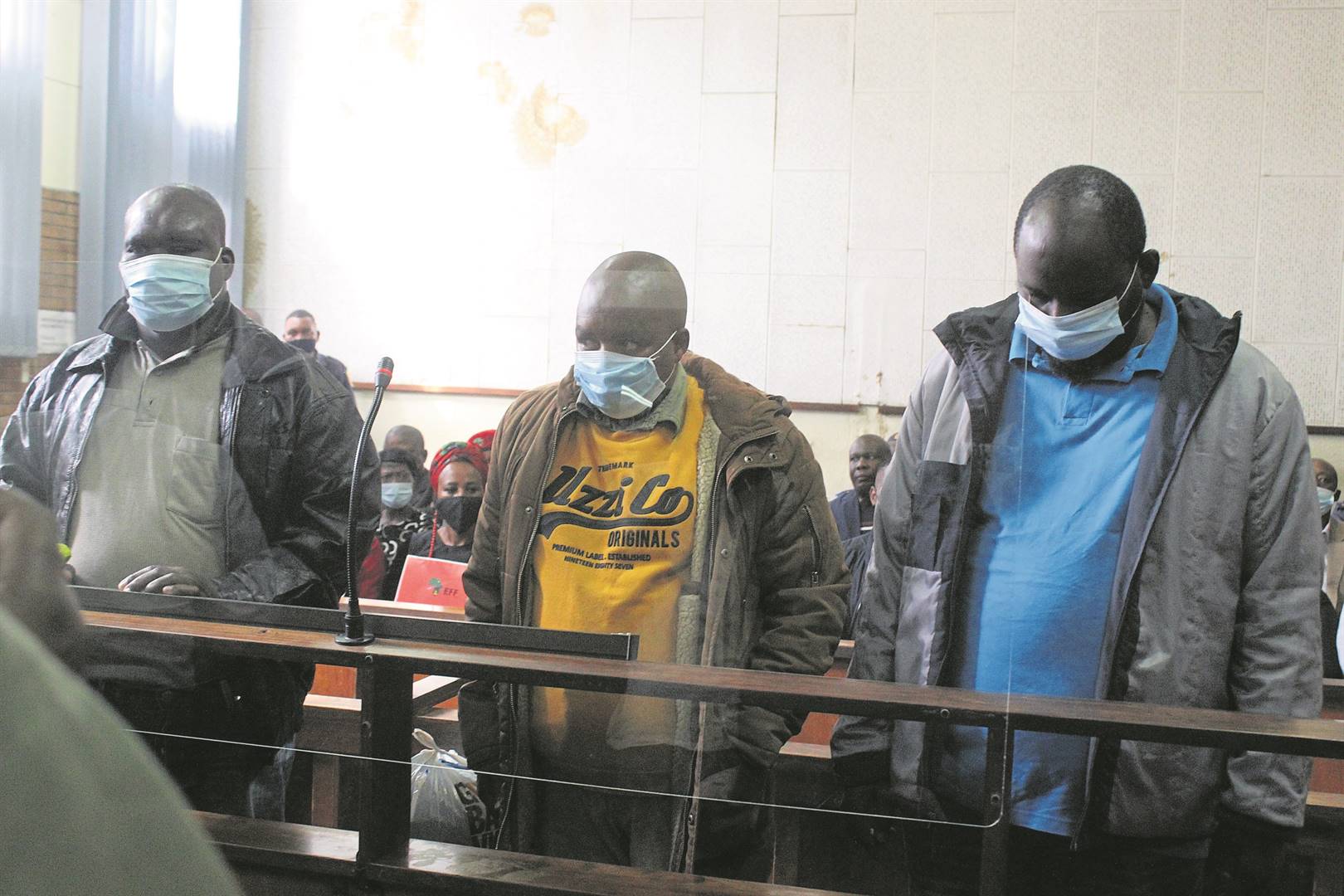 Sipho Mkhatshwa, Philemon Lukhele and Mduduzi Gama are accused of killing Hillary Gardee.