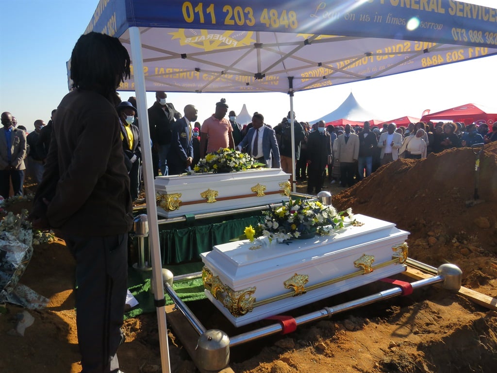 The three siblings from Ivory Park in Ekurhuleni died after eating meat laced with Galephirime poison laid to rest. Photo by Ntebatse Masipa 