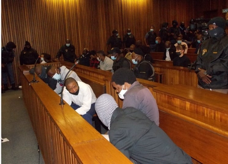 Senzo Meyiwa's murder accused in court. Photo By Aaron Dube