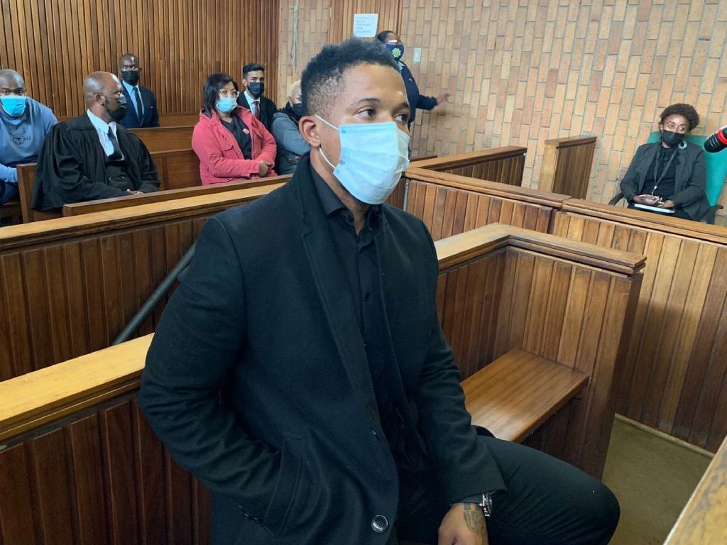 Springbok flyhalf Elton Jantjies in court.