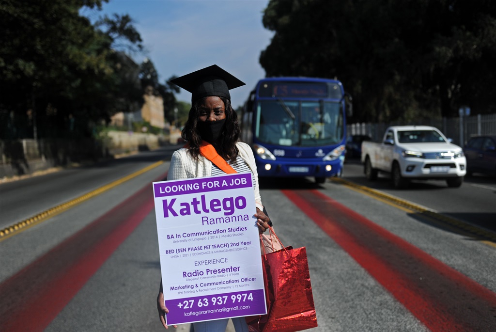 Katlego Ramanna, an unemployed graduate looking for a job. Photo: Tebogo Letsie/City Press