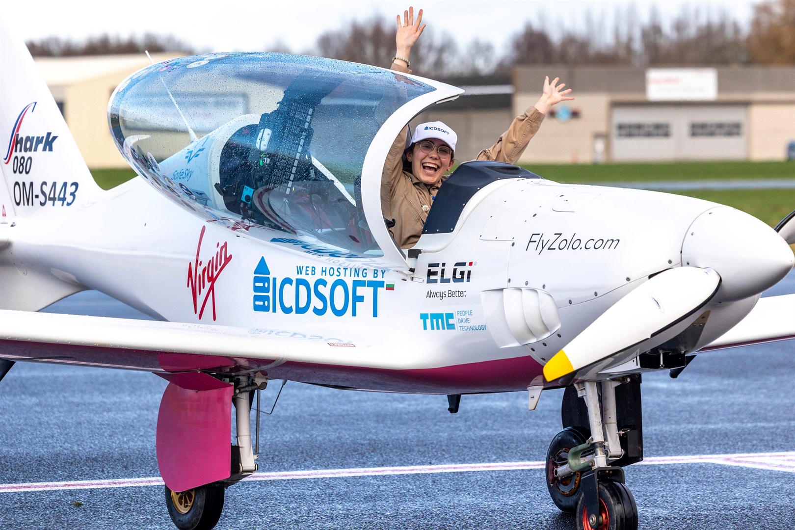Zara Rutherford lands in Wevelgem airport in Belgium on January 20 after flying solo around the world.