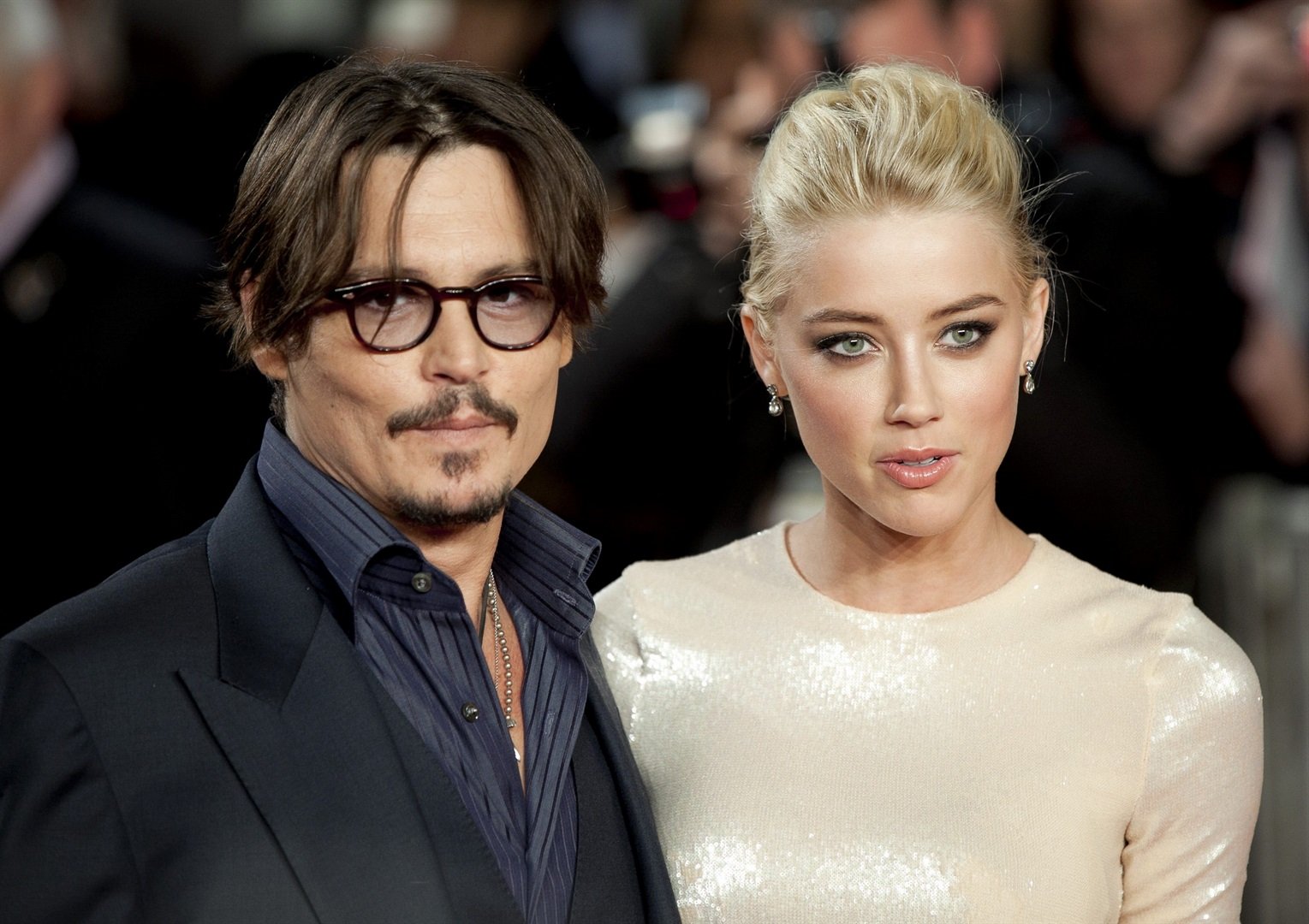 Johnny Depp and Amber Heard at the European premiere of their film "The Rum Diary" in London in 2011.