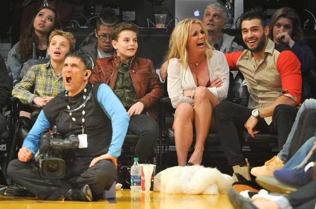Britney and Sam with her sons Sean Federline (far 