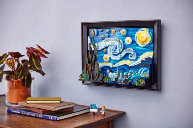 Lego version of Vincent van Gogh's The Starry Night iconic painting (Lego)