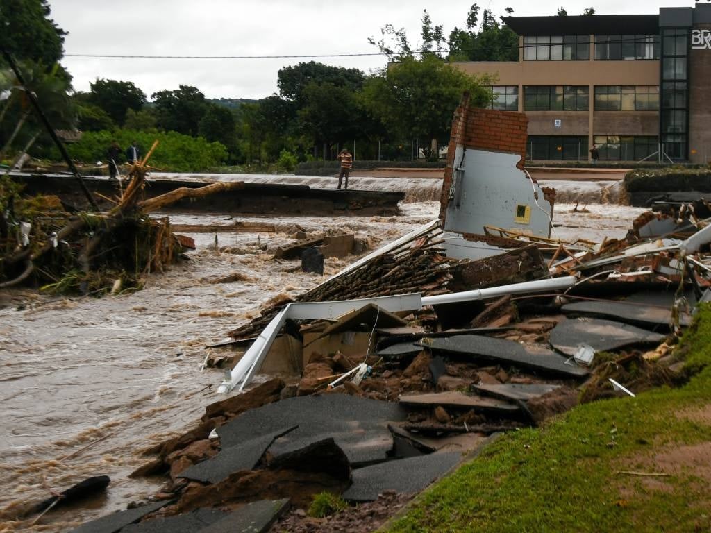 Damage from flooding in KwaZulu-Natal. 