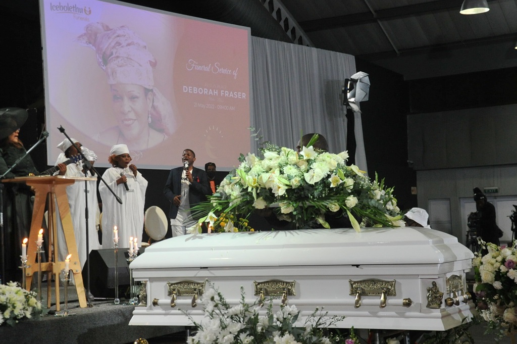 Deborah Fraser's coffin at her funeral.  Photo by Jabulani Langa