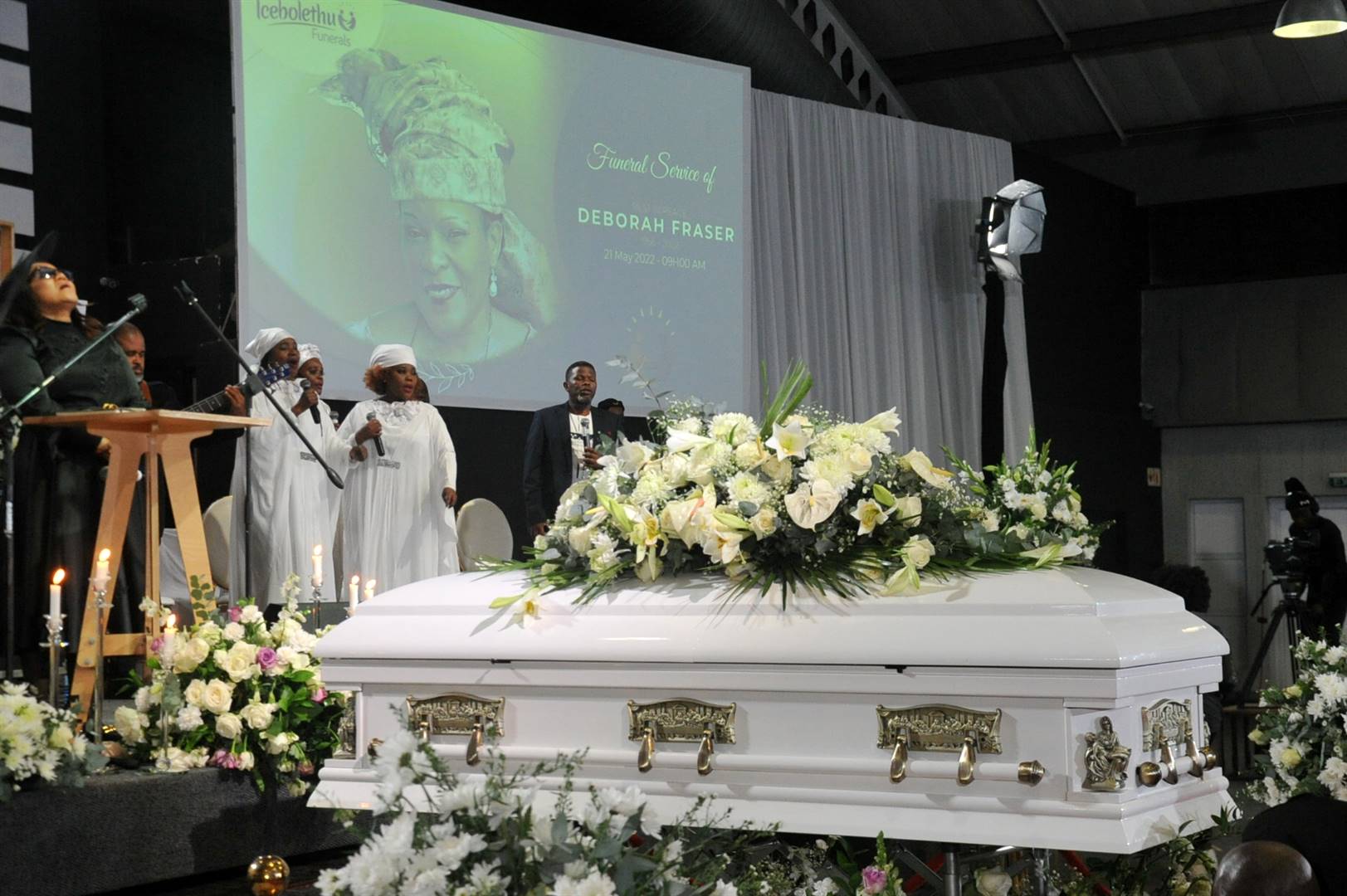 Deborah Fraser coffin during her funeral service. Photo by Jabulani LangaPhoto by 