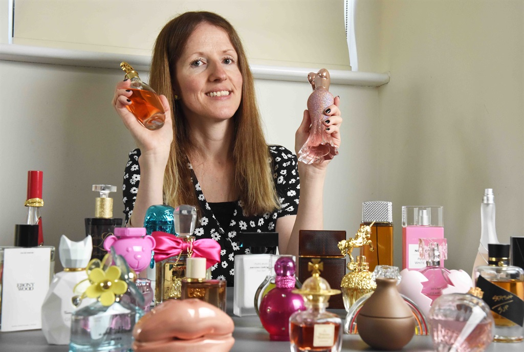 Sarah Jane Clark owns over 200 bottles of different perfumes. Images courtesy William Lailey/ Caters News Agency/ Magazine Features 