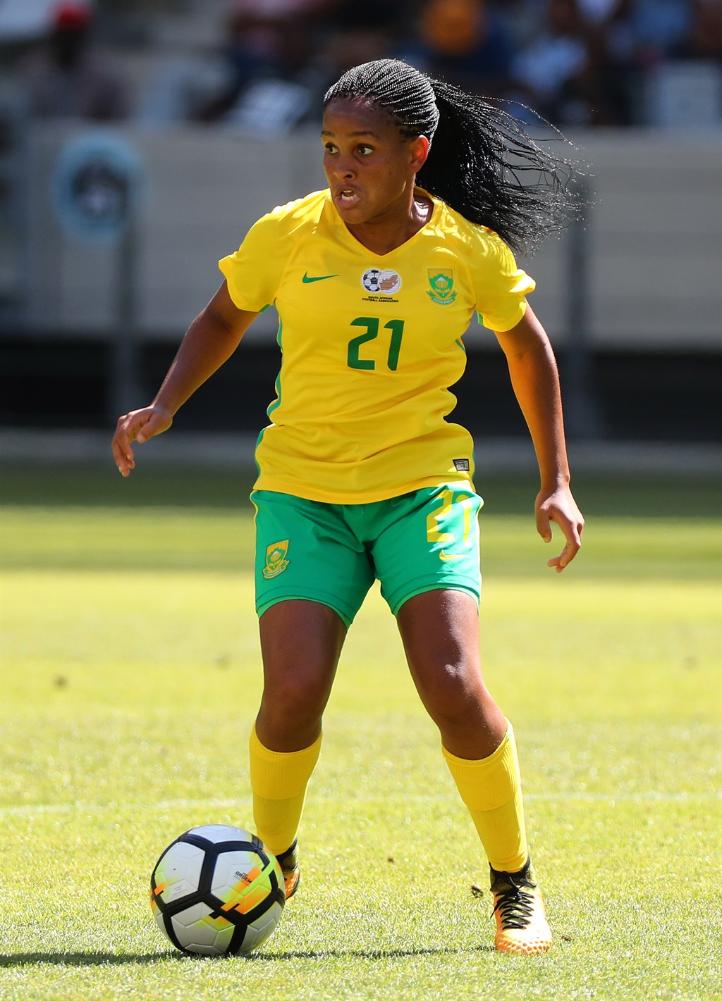 Amogelang Motau says Banyana Banyana are not worried about Nigeria, but out to win Women’s Afcon. Photo by Chris Ricco/BackpagePix