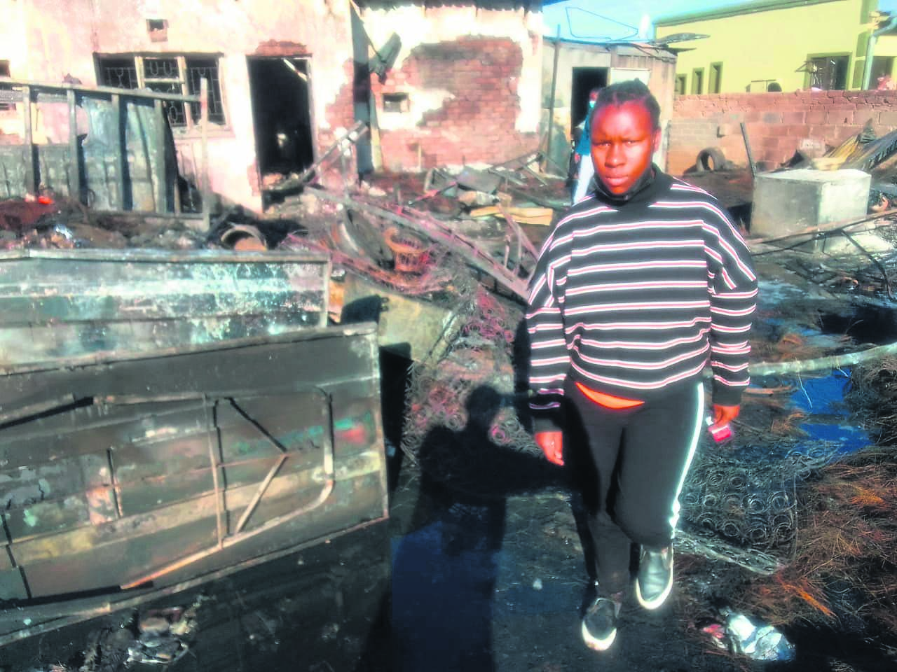 Lerato Sibanda’s family home in Soshanguve block H was destroyed by fire last week.                          Photo by Raymond Morare