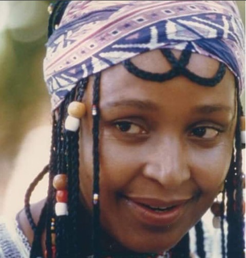 The late Winnie Madikizela-Mandela in beaded braid