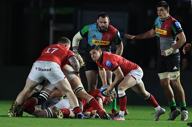 Louis Schreuder in action for Newcastle Falcons against Harlequins. (Photo by David Rogers/Getty Images)