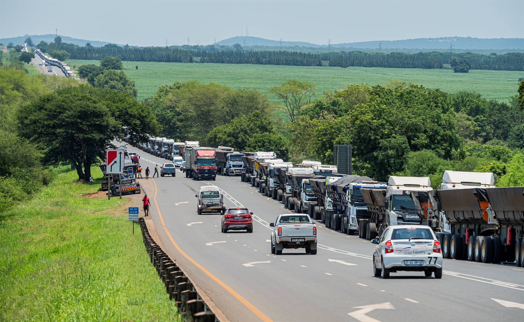 The queue of trucks on the N4 has been shortened significantly. (Rapport/Deon Raath)