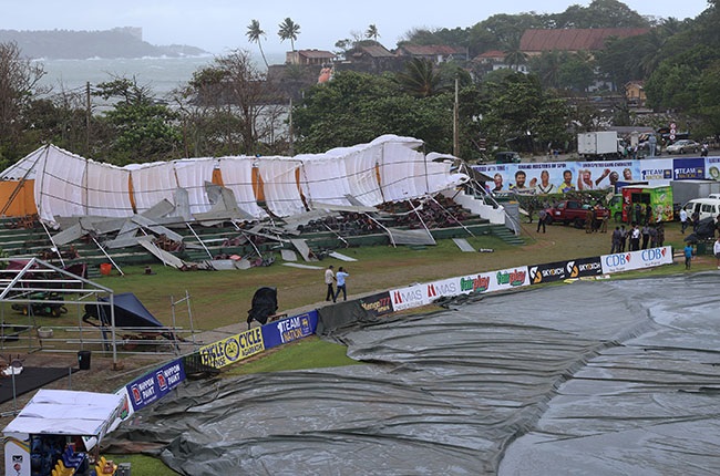 GALLE, SRI LANKA - JUNE 30: A collapsed tent cause