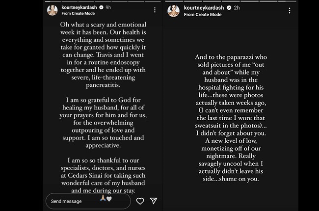 Kourtney Kardashian comments on Travis Barker's he
